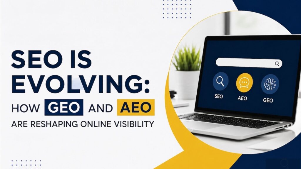 SEO is evolving with GEO and AEO reshaping online visibility through AI-powered search and answer engines.