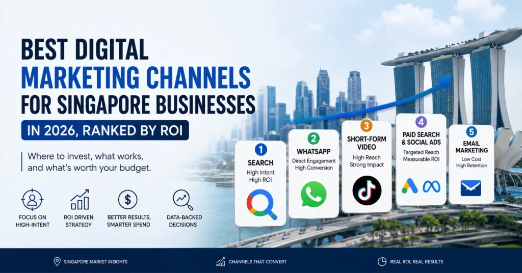 digital marketing channels in Singapore comparison showing ROI by platform for 2026