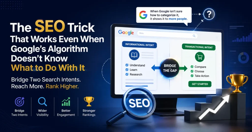 SEO strategy diagram showing how ambiguous content structure influences Google's algorithm